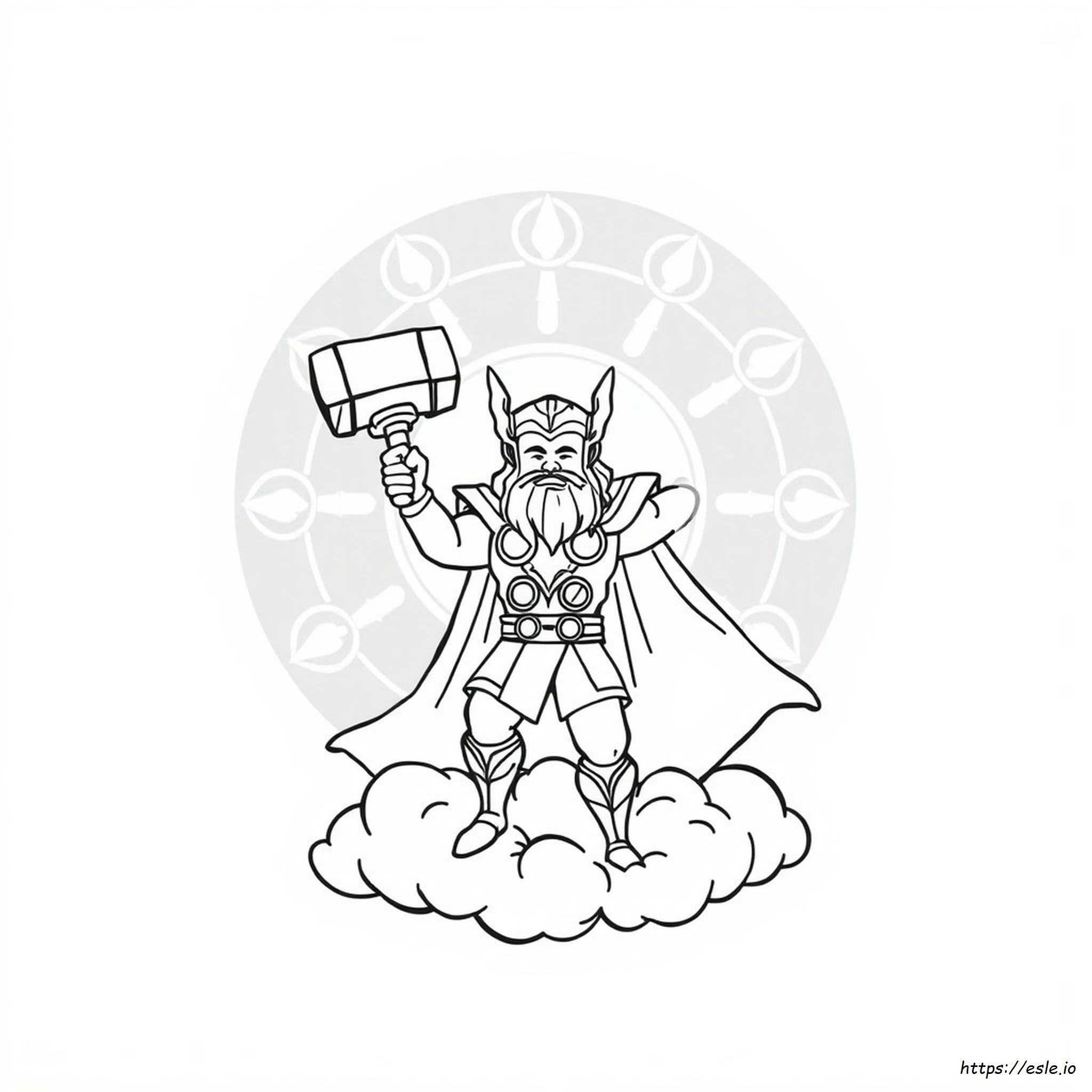 Thor As An Icon Coloring Page Free