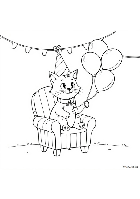 Coloriage Marty Le Chat De Fête