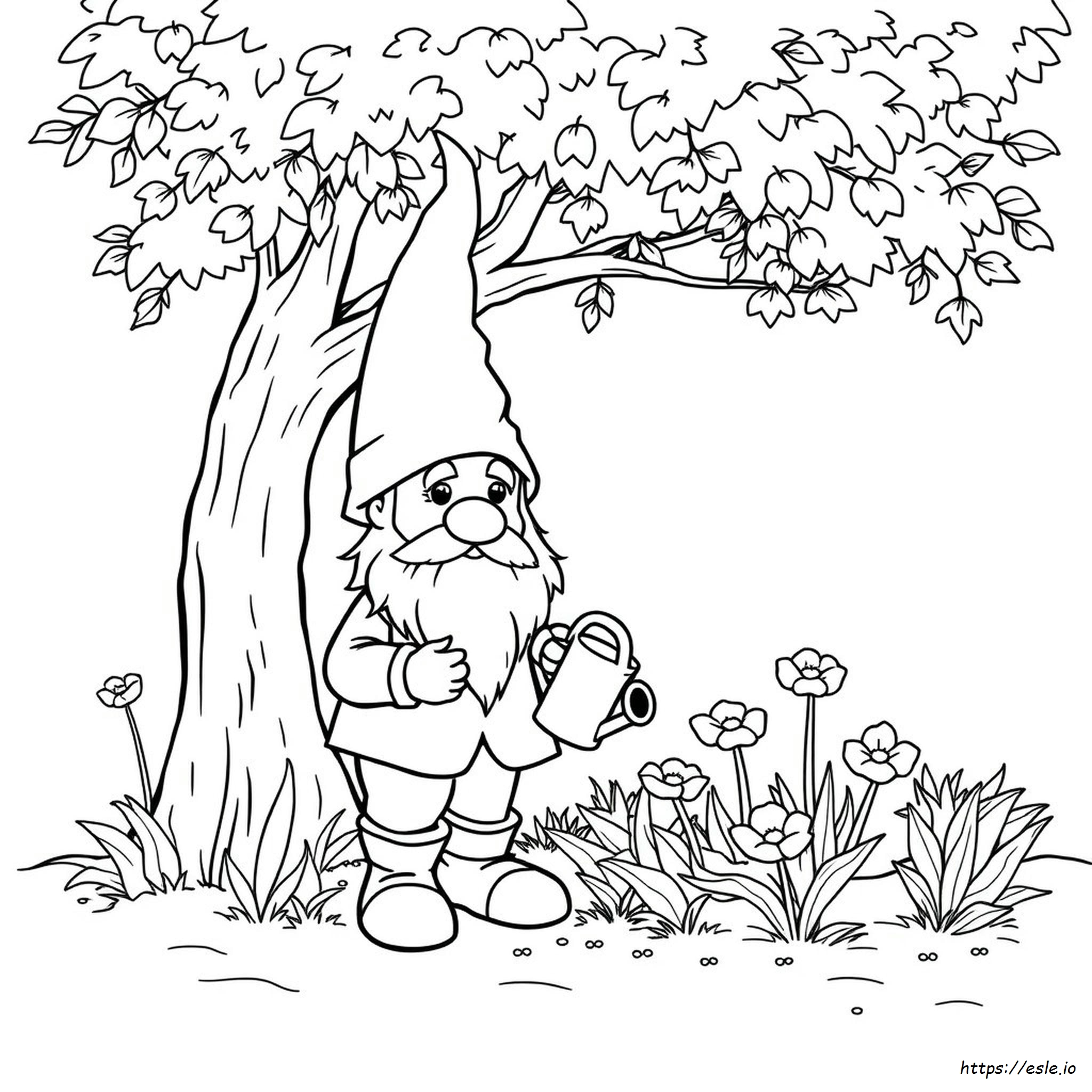 Coloring Page Of A Gnome