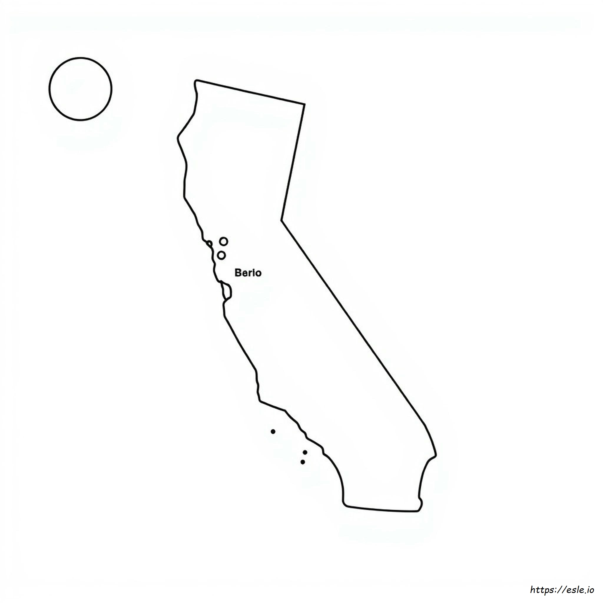 Map Of California Coloring Page