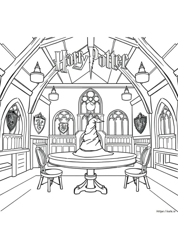 Eenvoudige Hogwarts Kleurplaat