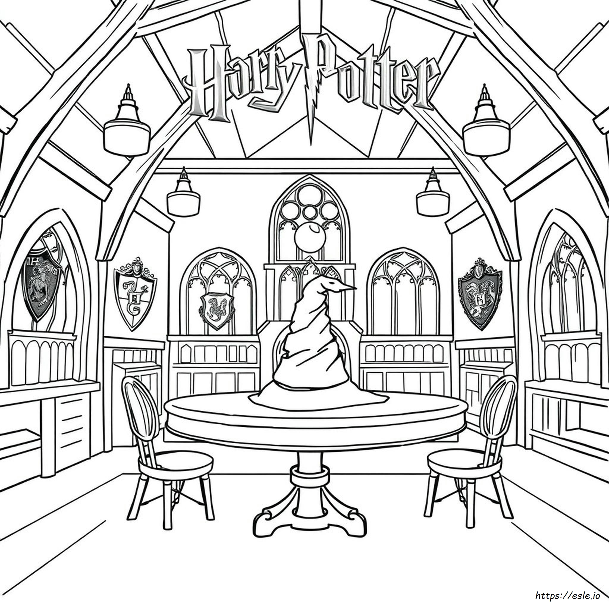 Sencilla Página Para Colorear De Hogwarts