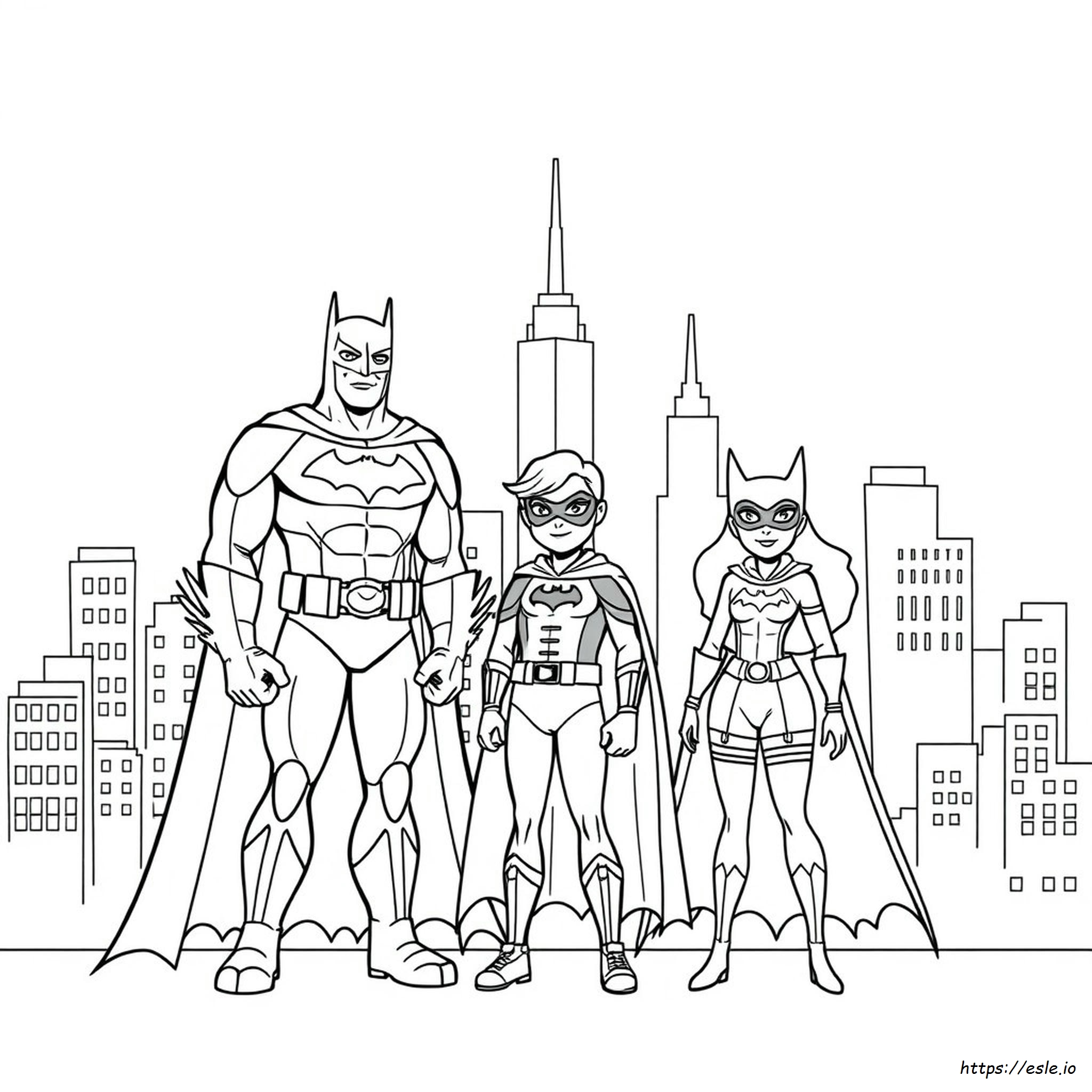 Batman Robin Dan Batgirl Gambar Mewarnai