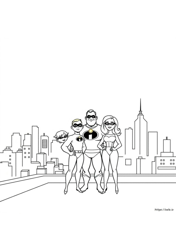 Incredibles Characters Coloring Pages