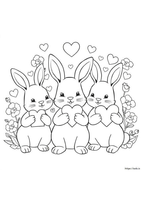 Valentinstag Hase Ausmalbilder