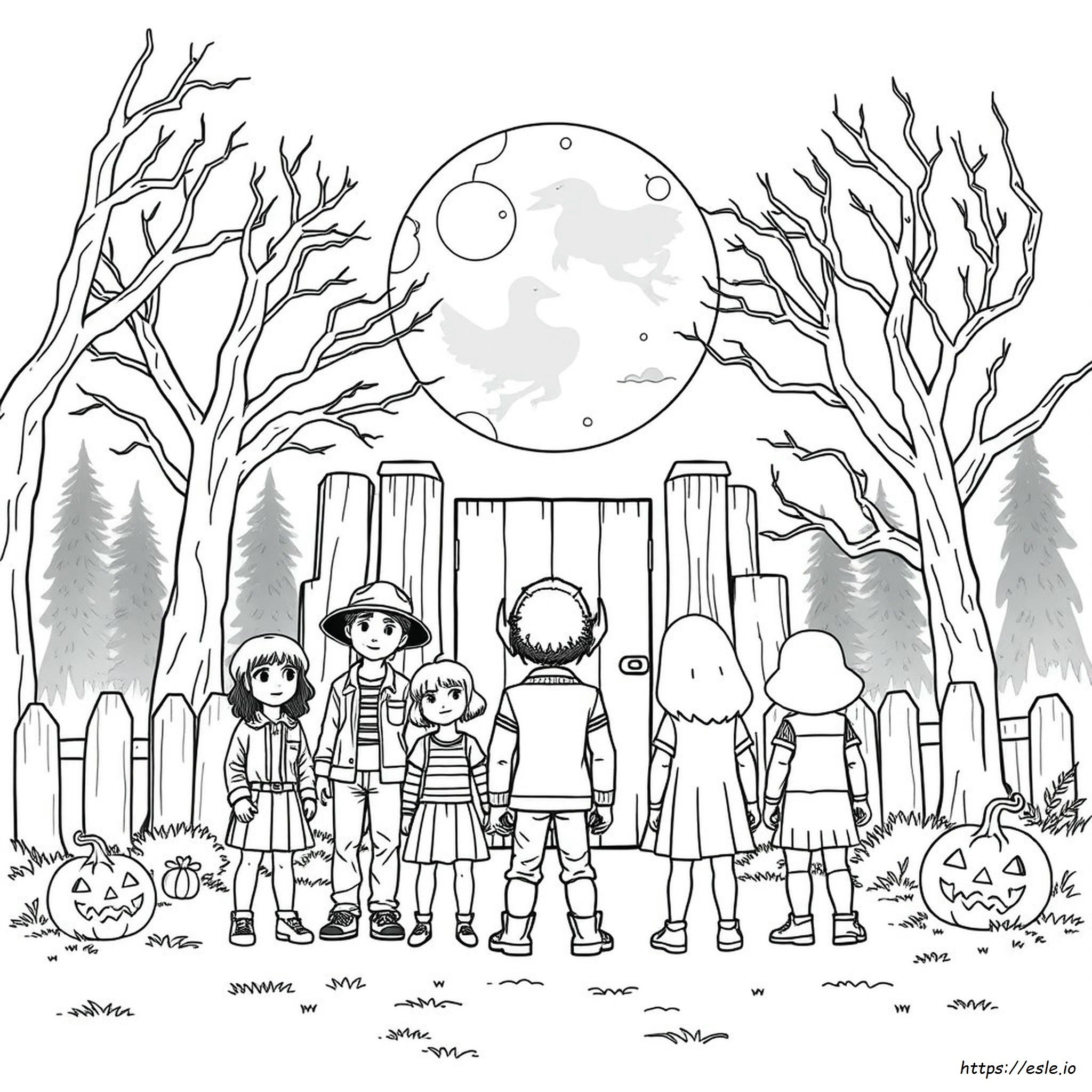 Stranger Things Halloween Coloring Pages