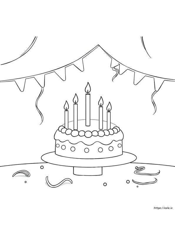 Disegno Torta Di Compleanno Da Colorare