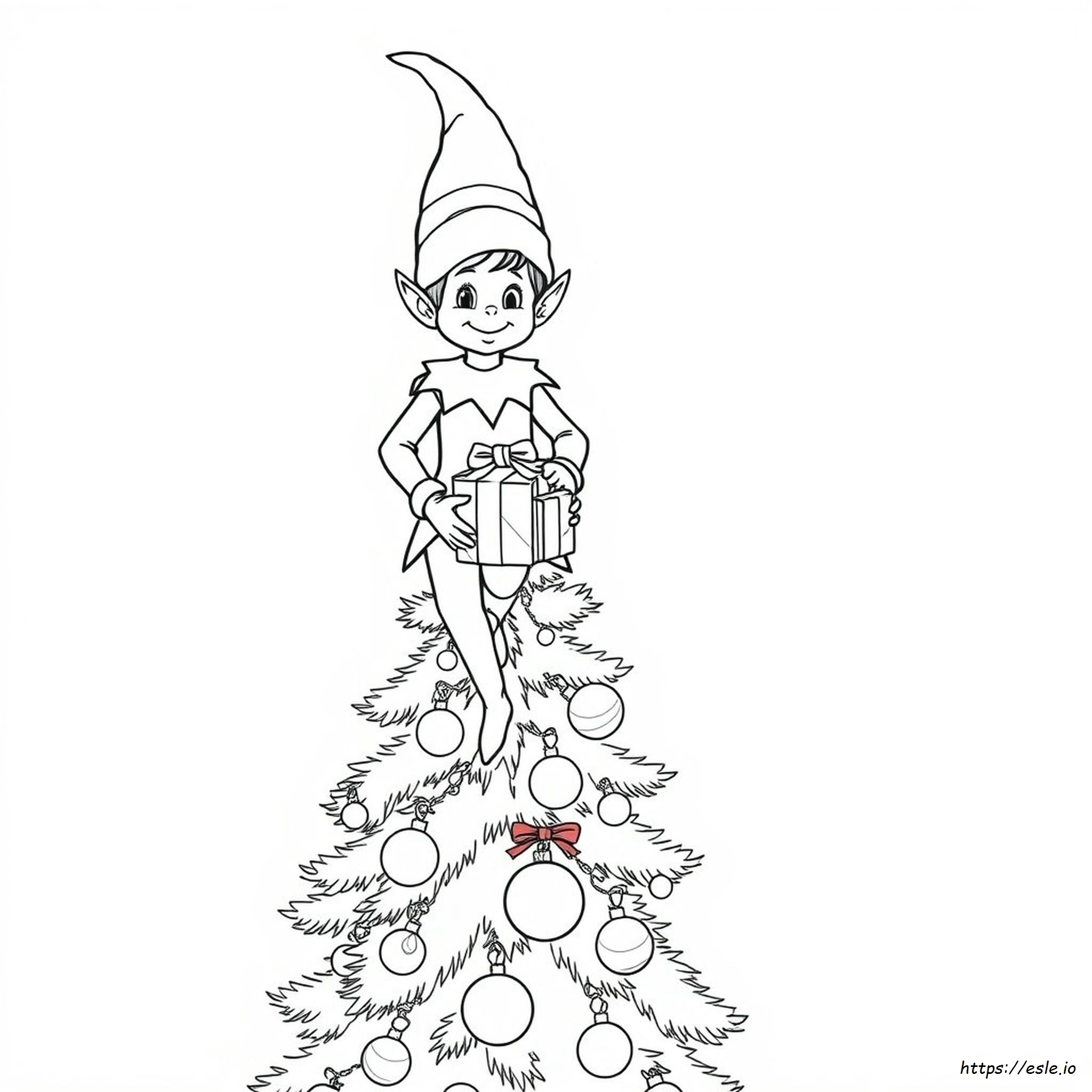 Elf.On The Shelf Coloring Page