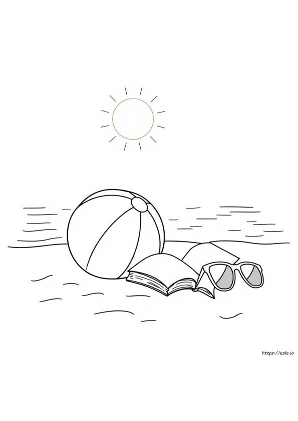 Letnia Piłka Plażowa Kolorowanka