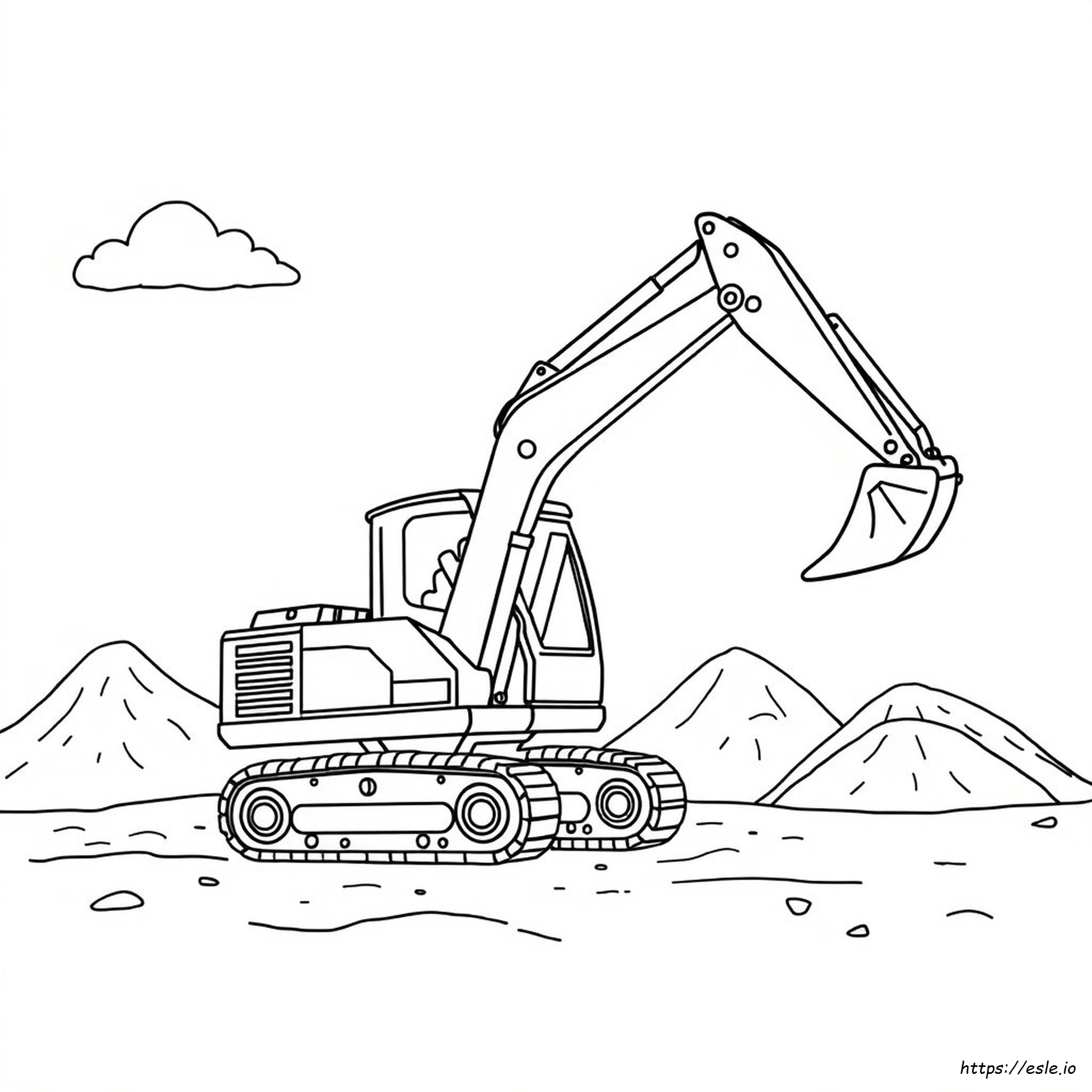 Excavator Coloring Page