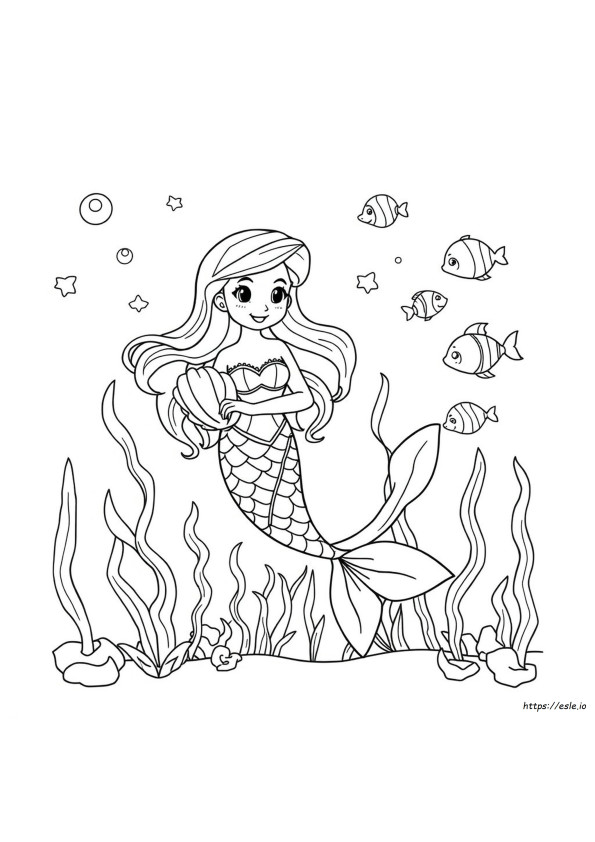 Mermaid To Color In