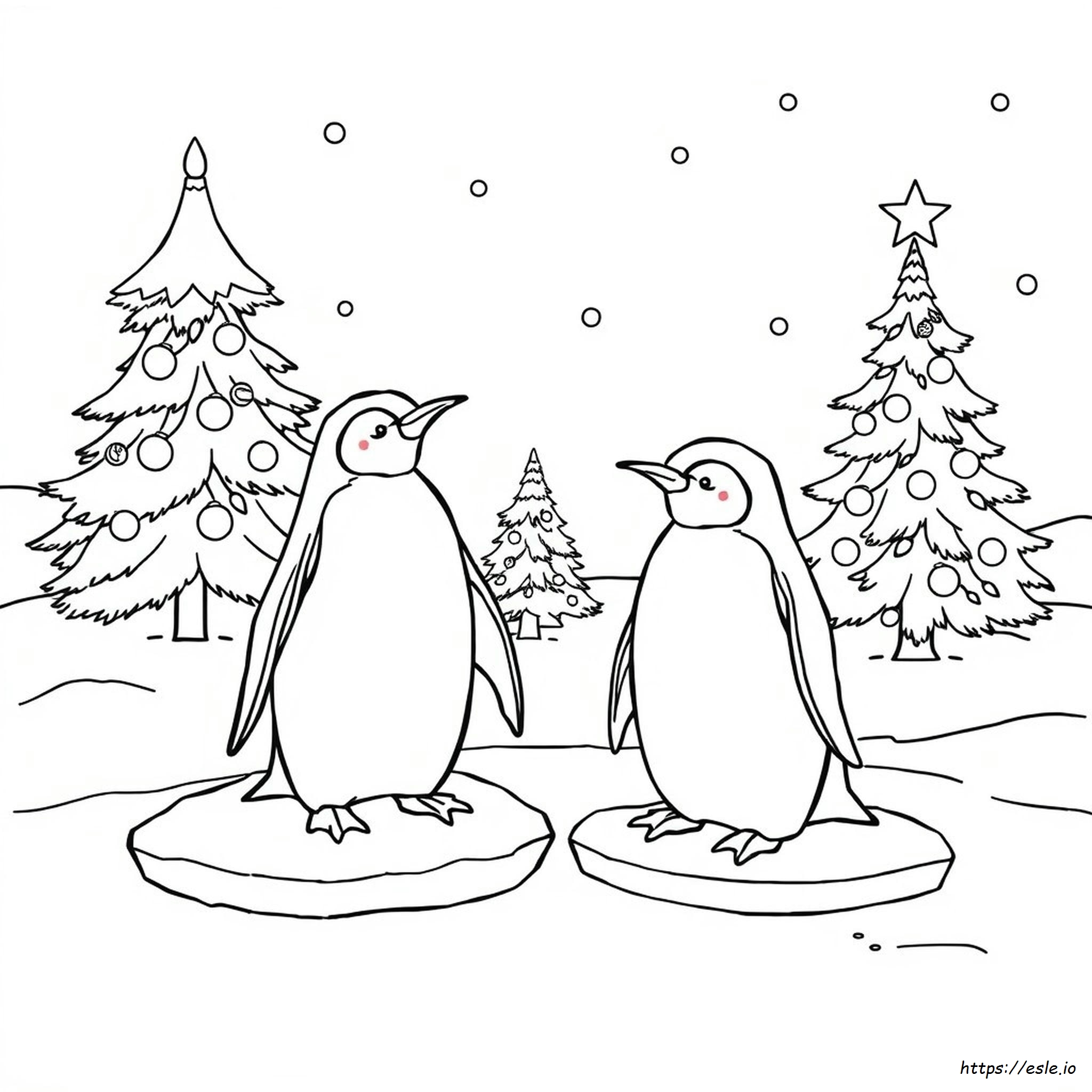 Christmas Penguin Coloring Pages Printable