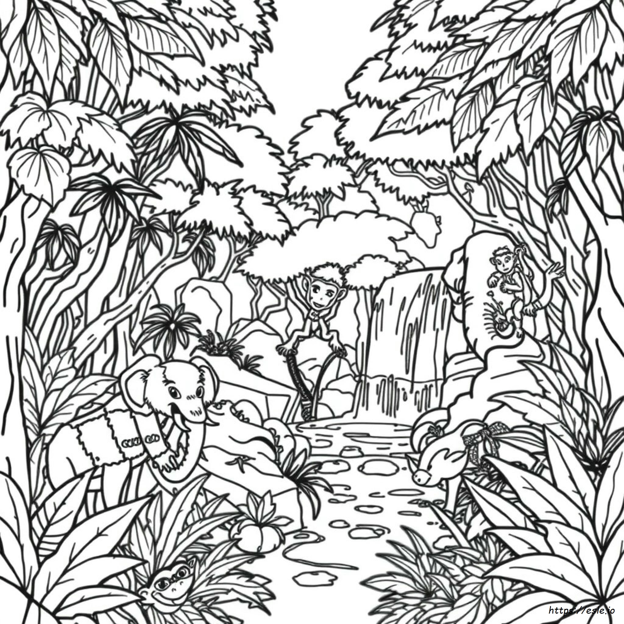 Jungle Scene Coloring Pages