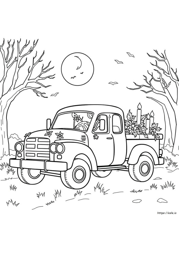 Halloween Truck Coloring Pages