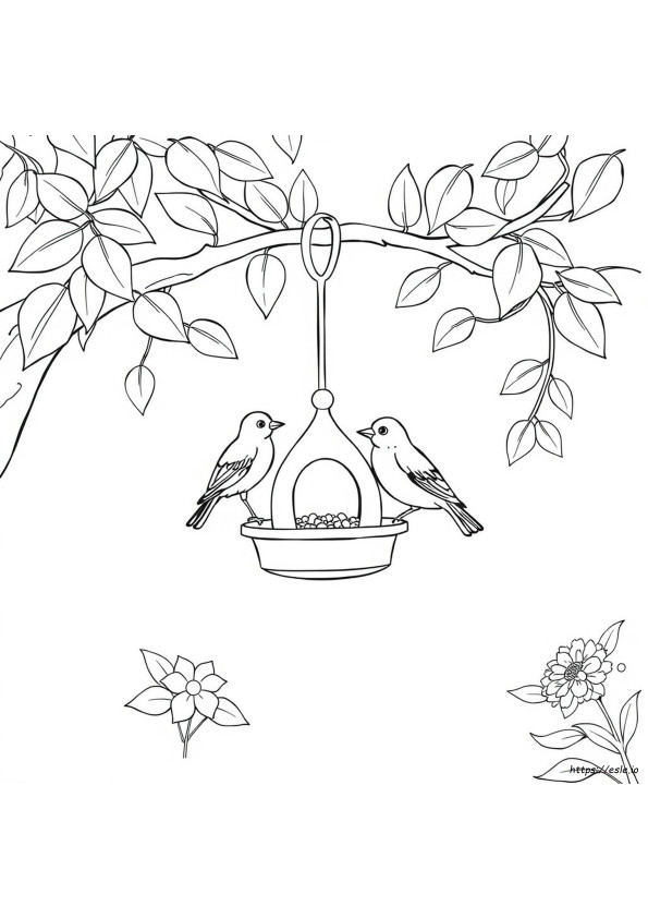 Coloriage Nichoir À Oiseaux