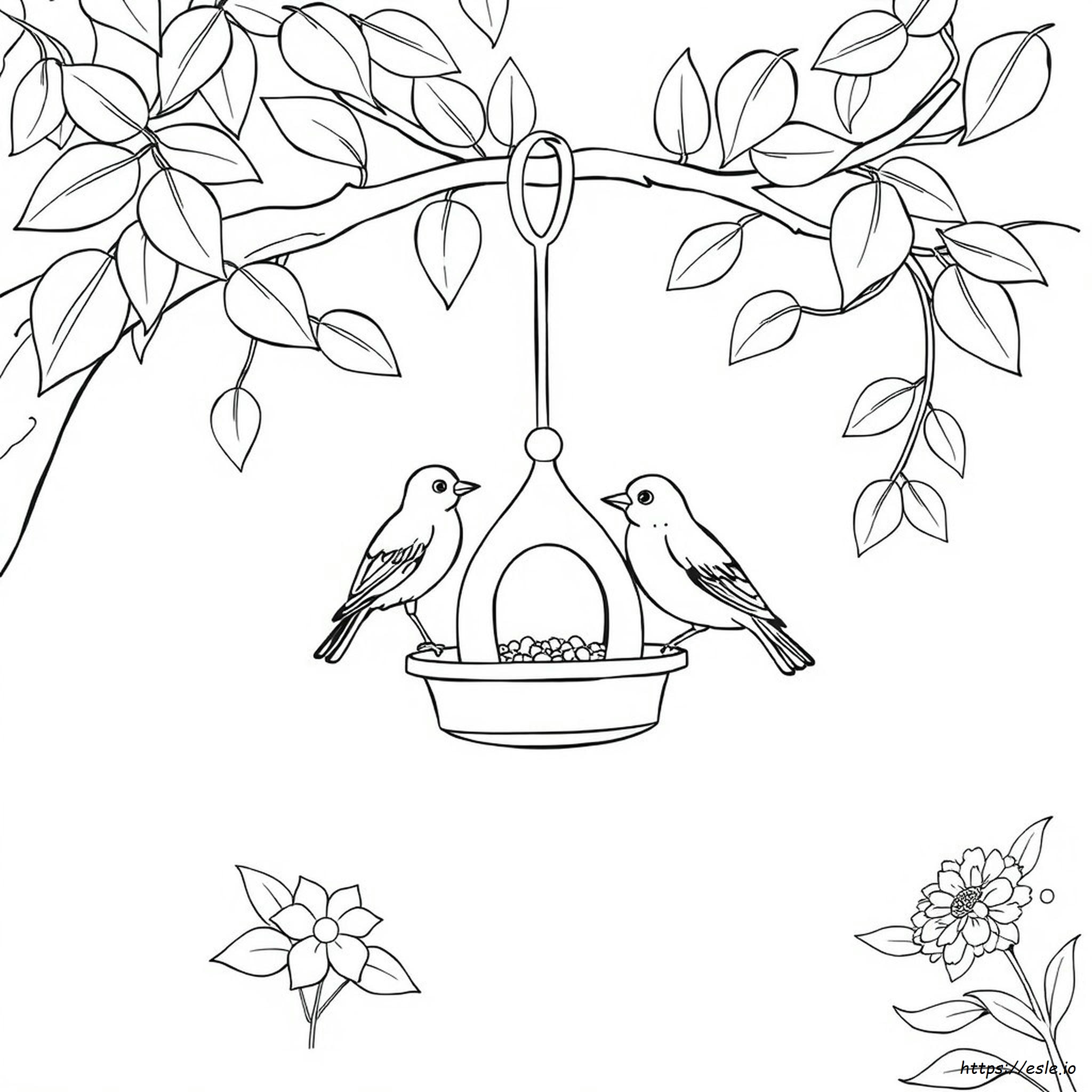 Bird Feeder Coloring Page