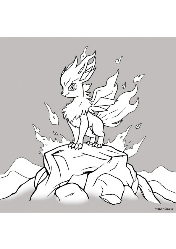 Flareon Colouring Page