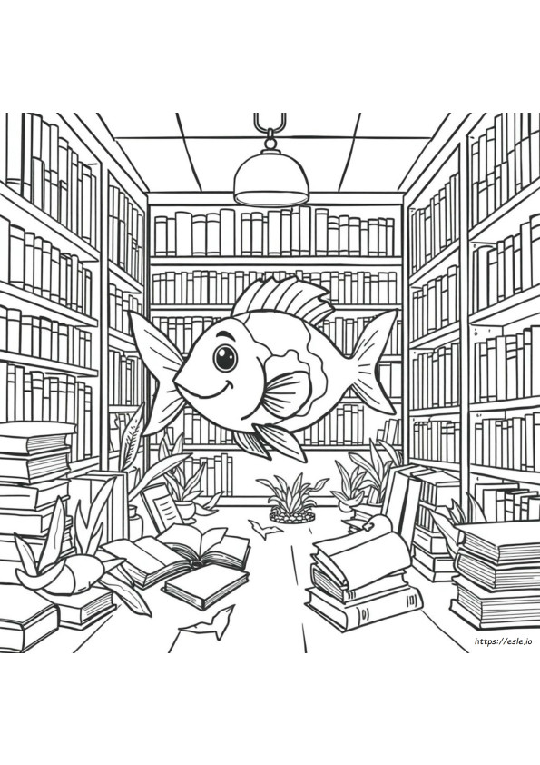 Perpustakaan Ikan Mewarnai Gambar