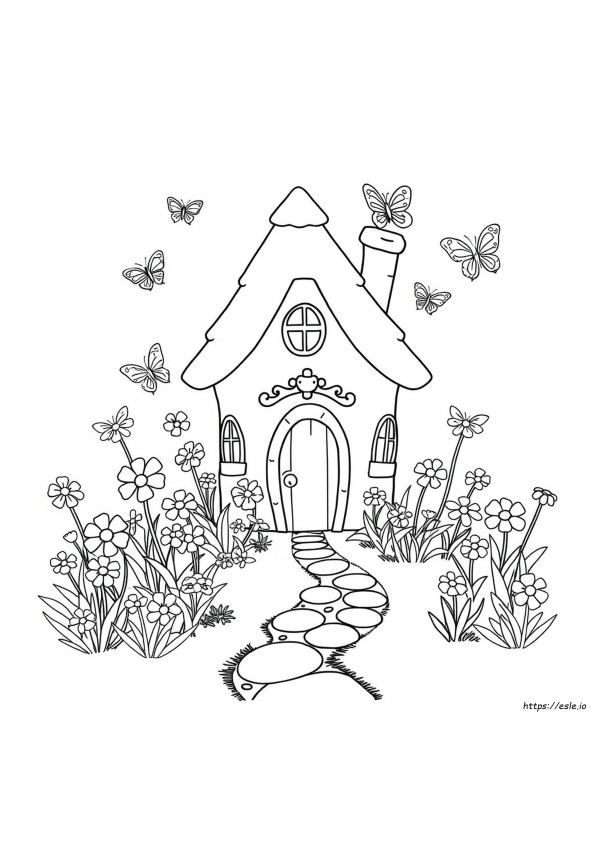 Free Fairy House Coloring Pages