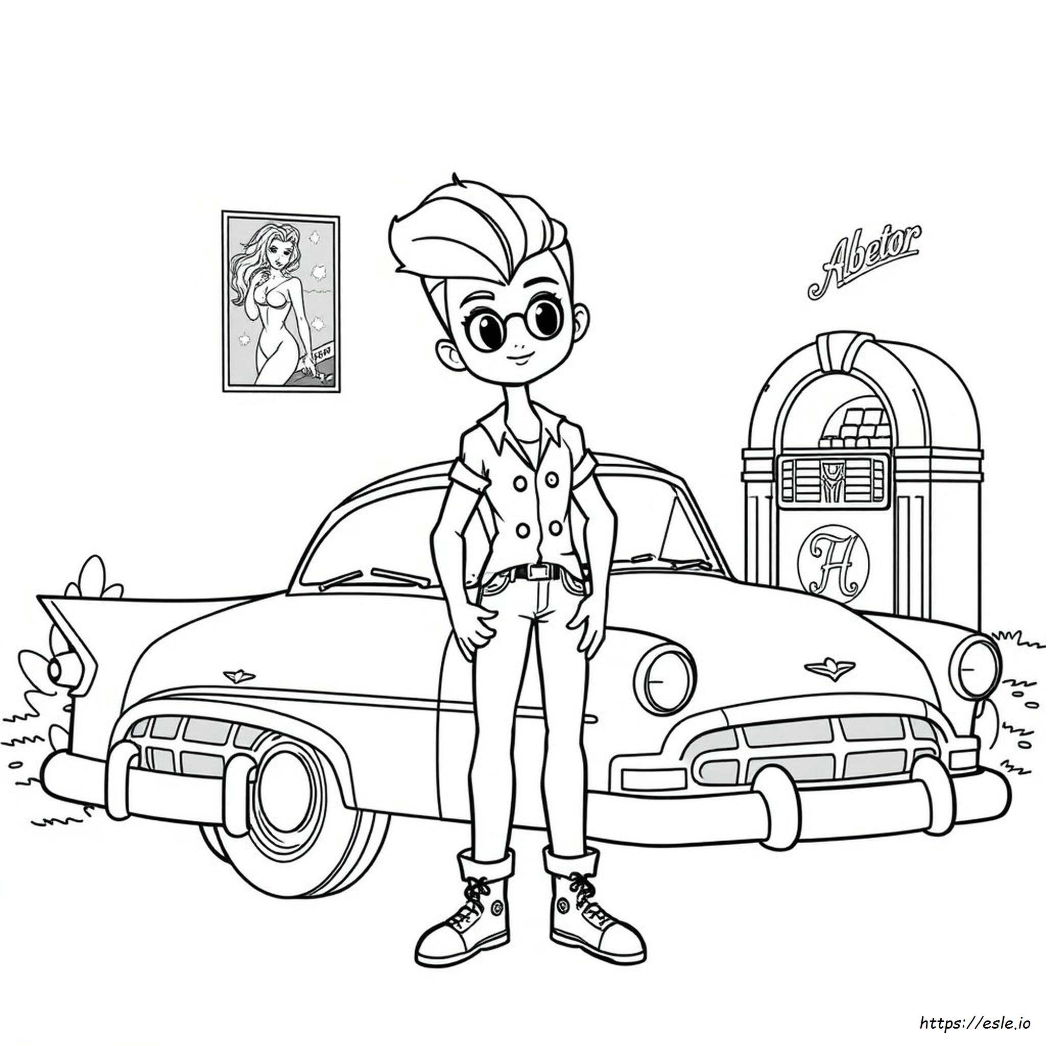 Coloriage Coiffure Rockabilly