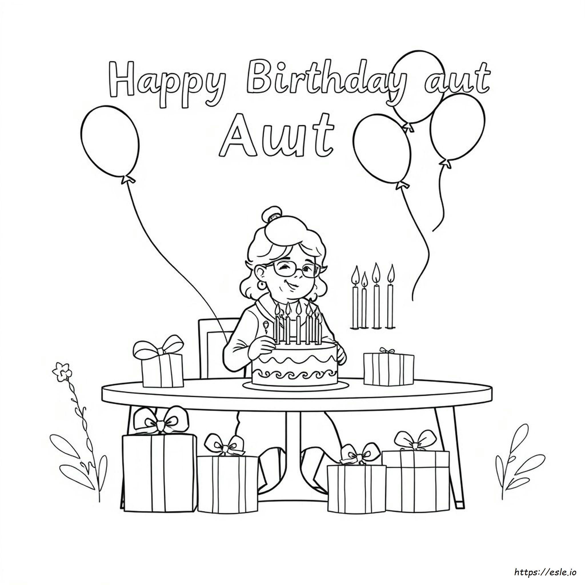 Happy Birthday Aunt Coloring Pages