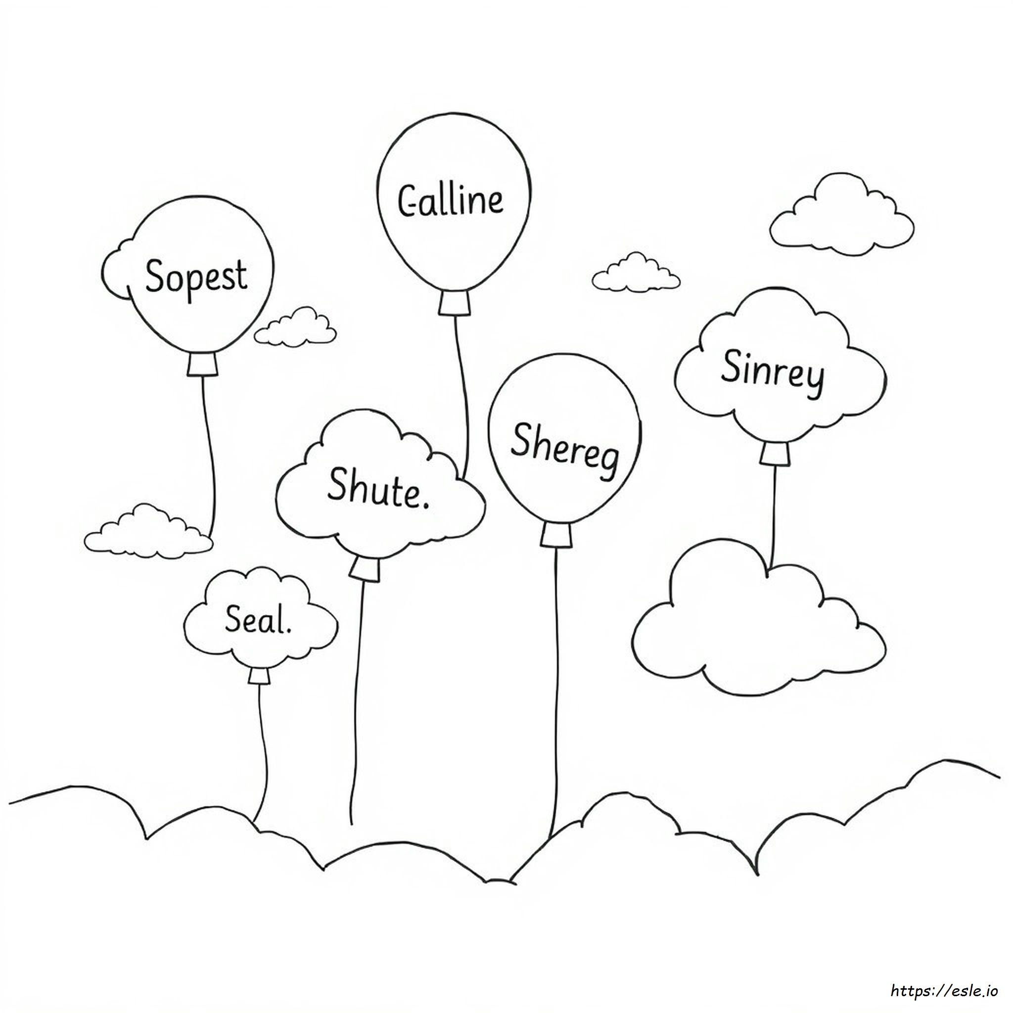 Spelling Colouring Pages