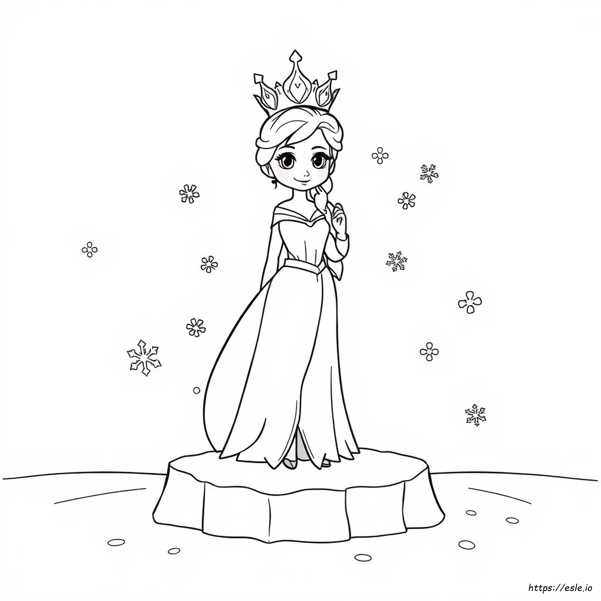 Elsa Crown Coloring Page