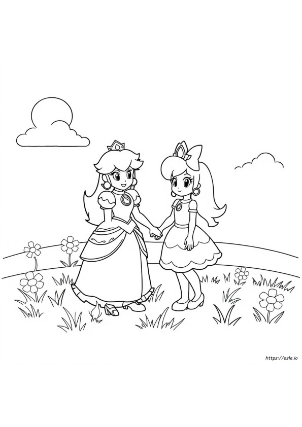 Princesa Peach Y Daisy Para Colorear