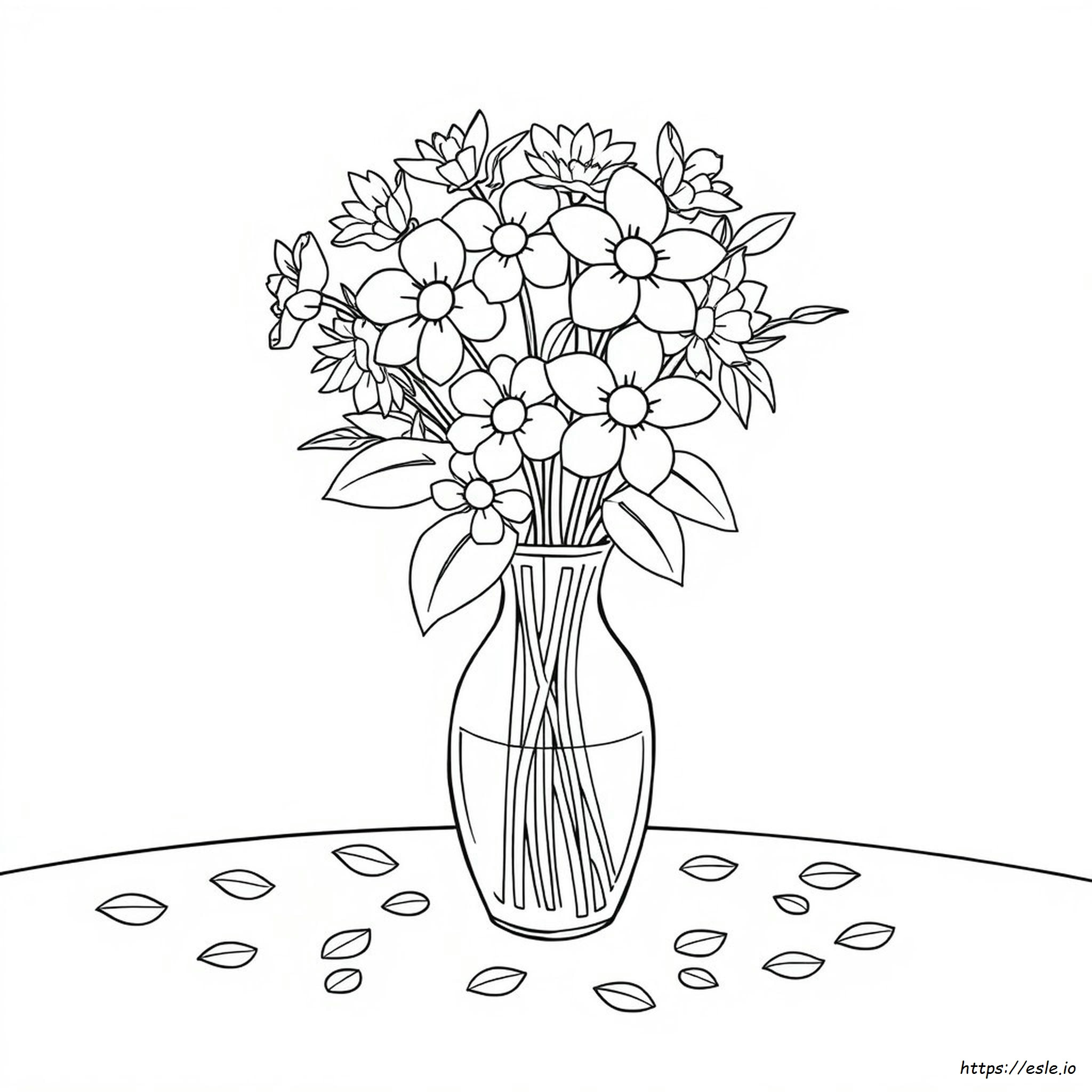 Vase With Flowers Coloring Page