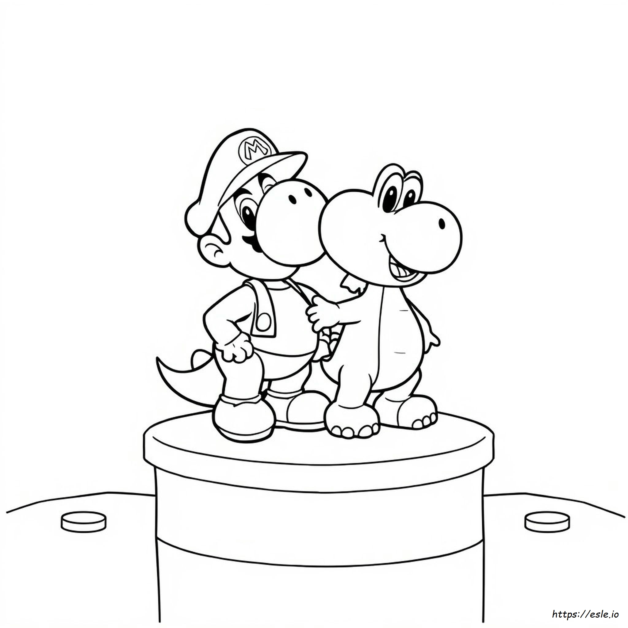 Mario Yoshi Colouring Pages