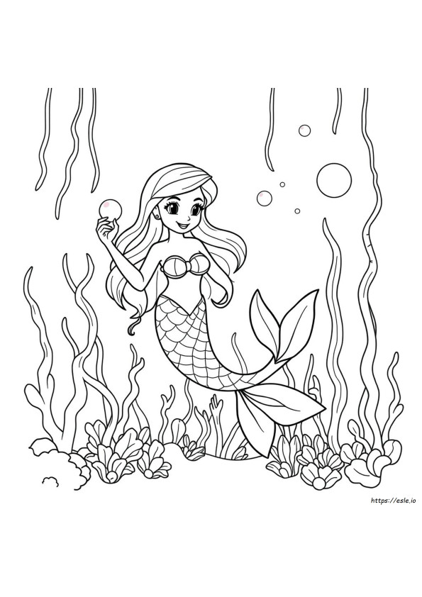 Colouring Page Mermaid