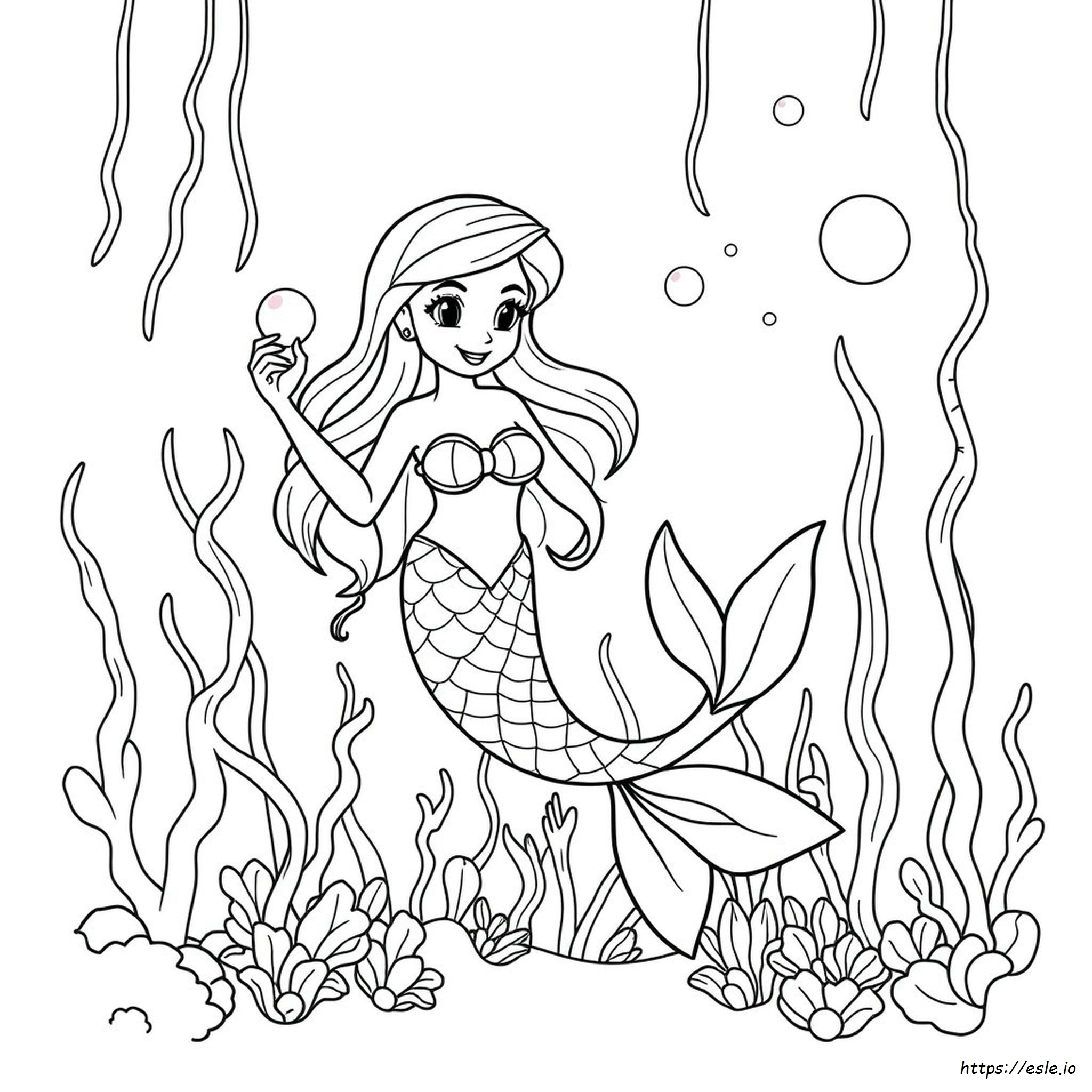 Colouring Page Mermaid