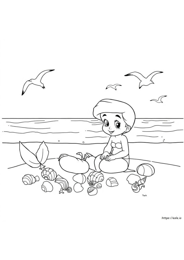 Baby Ariel Coloring Pages