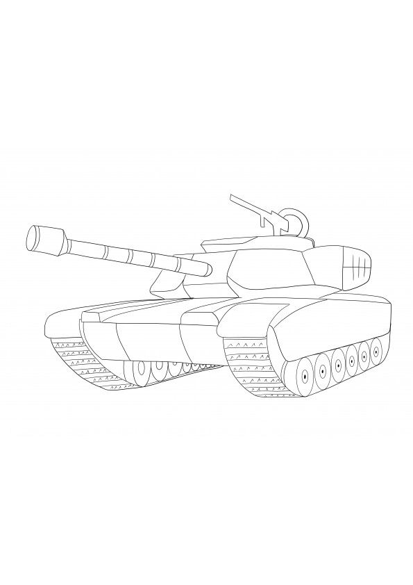 Military Tank ingyenesen letölthető és színező lap