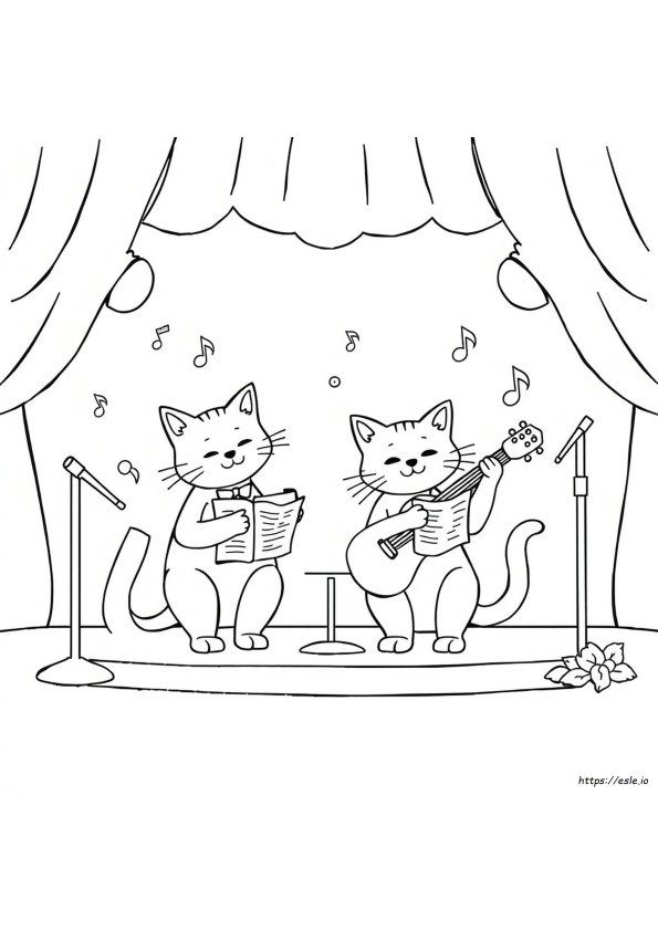 Cats Musical Coloring Pages