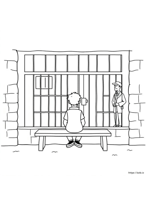 Peter In Prison Coloring Page