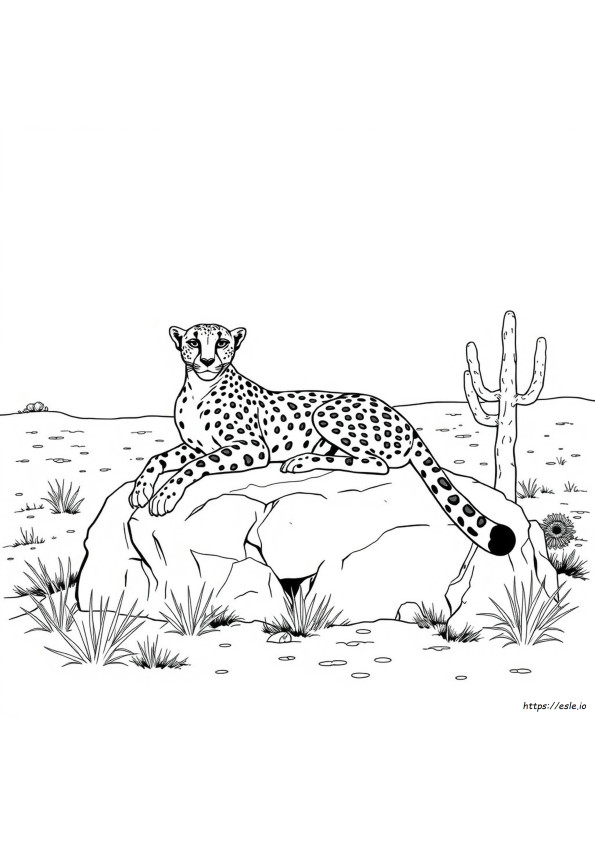 精密なチーターのぬりえ
