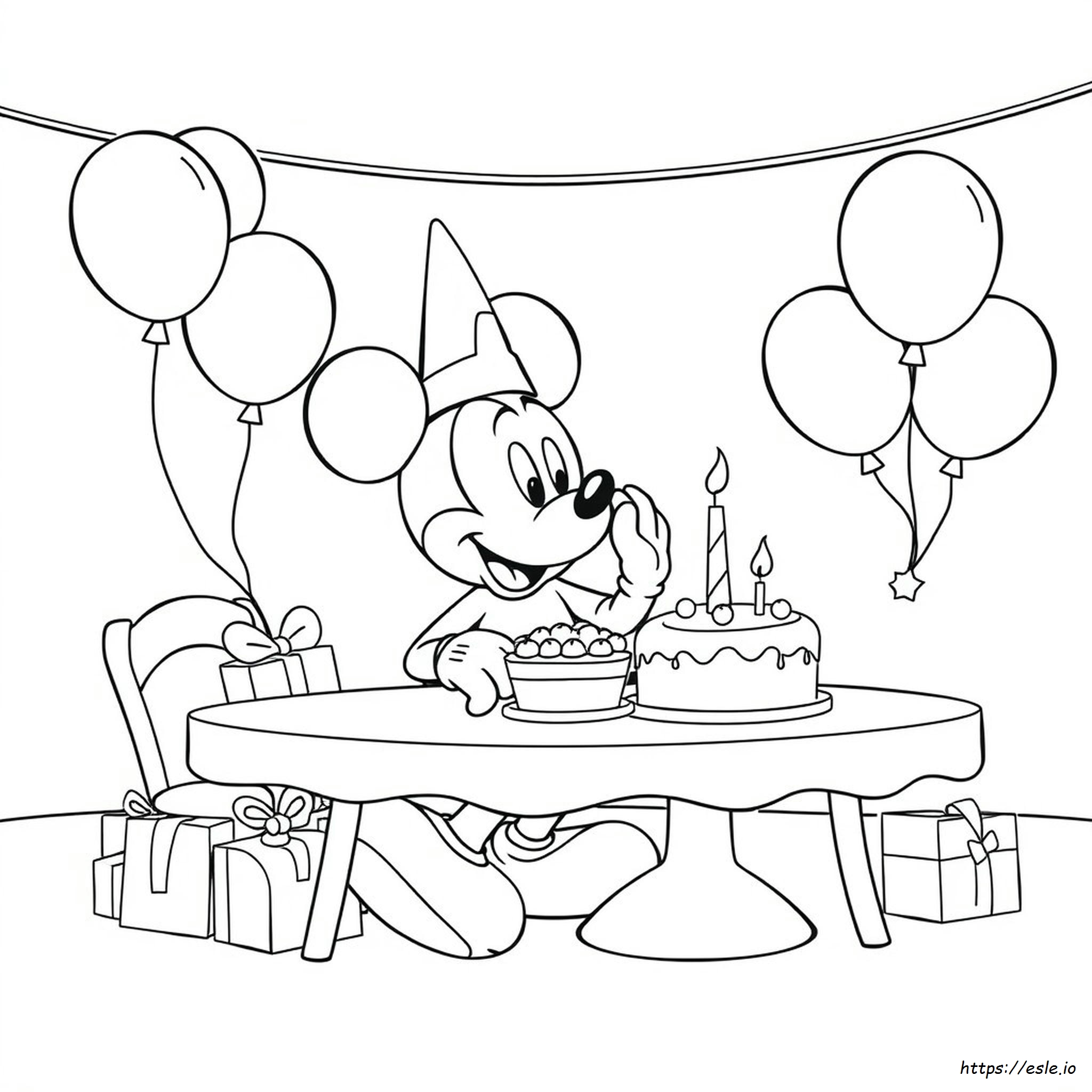 Printable Mickey Mouse Birthday Coloring Pages