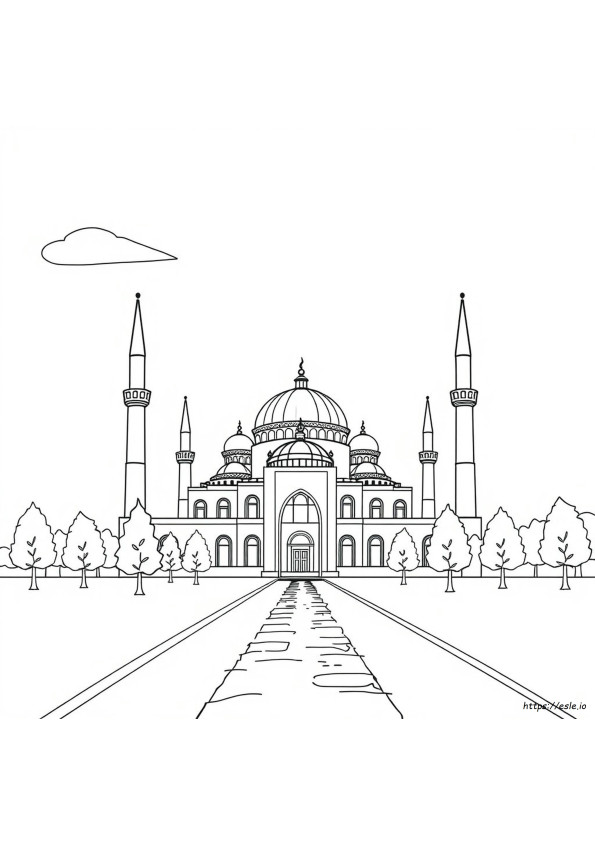 Einfache Moschee Ausmalbild