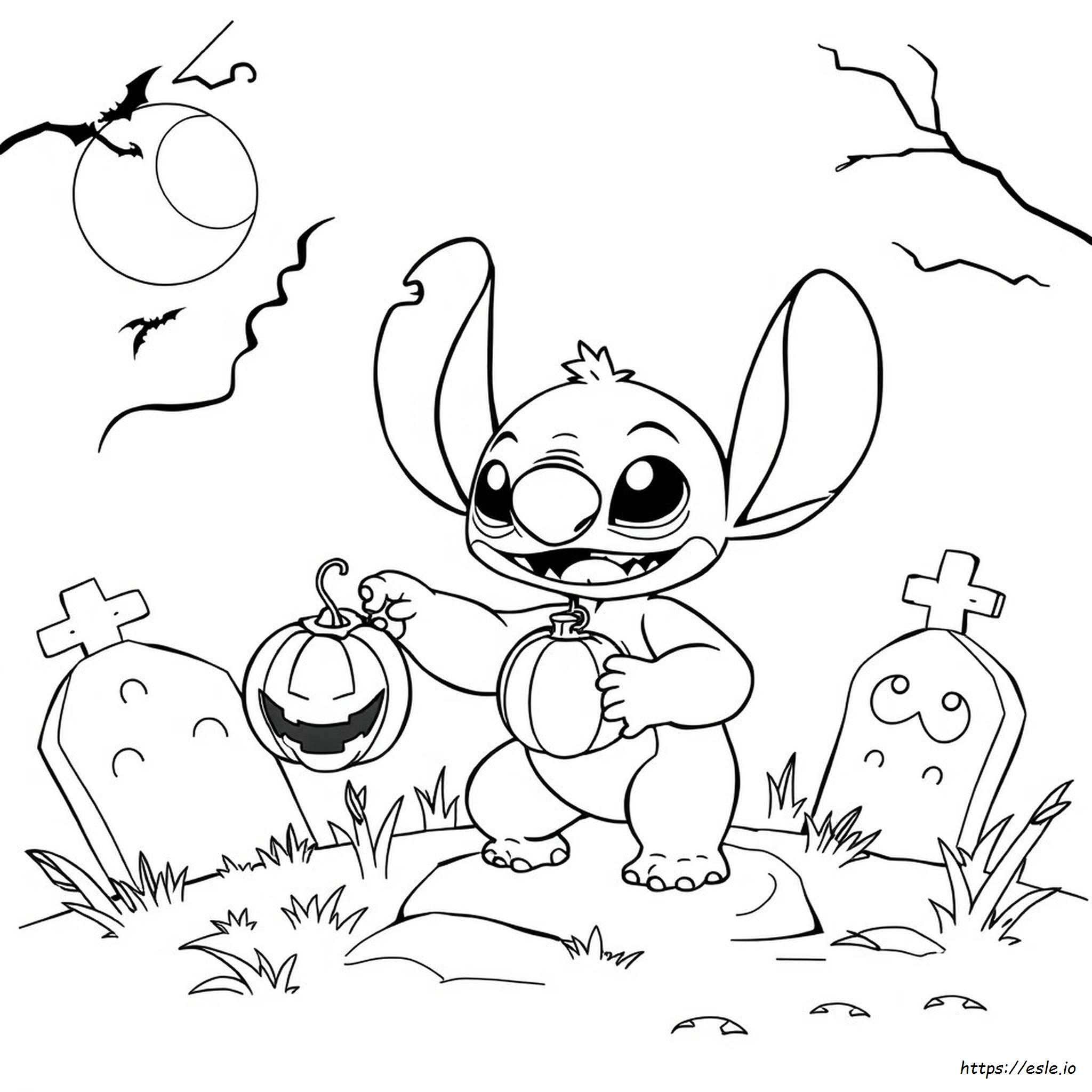 Stitch De Halloween Para Colorir