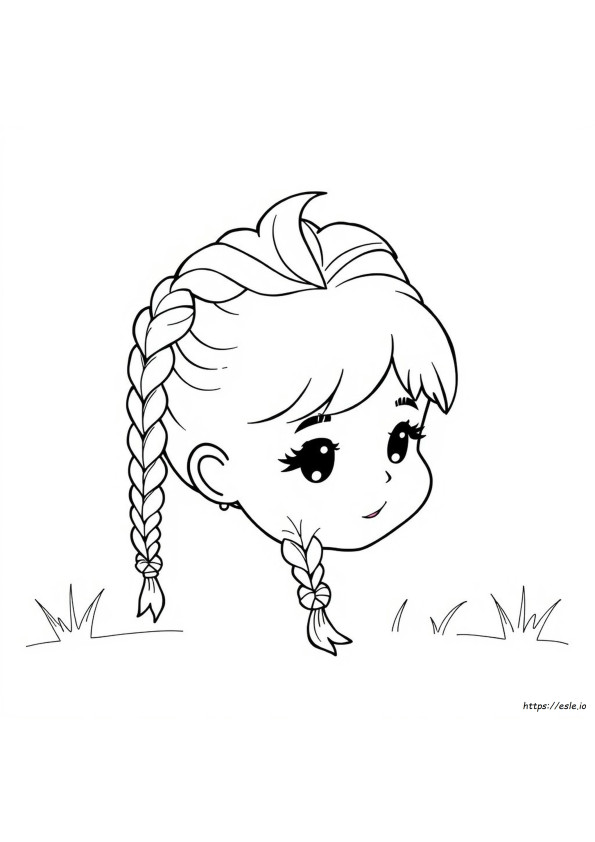 ぬりえ用の髪の毛