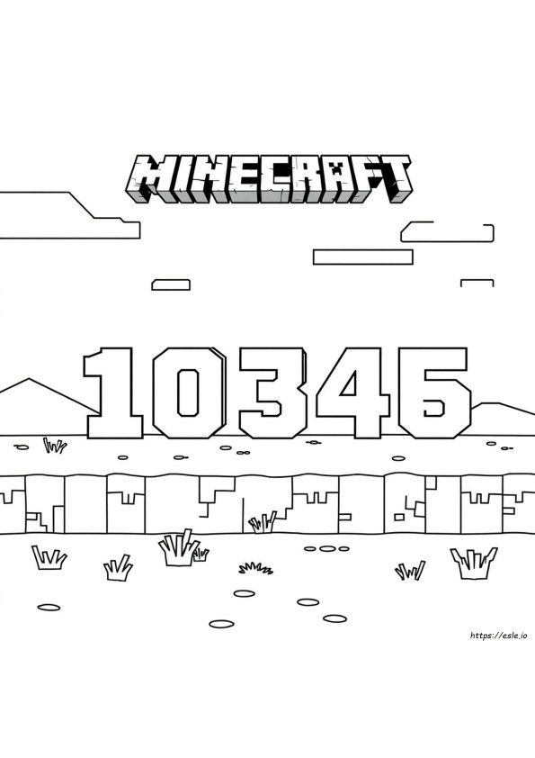 Minecraft Number Coloring Pages