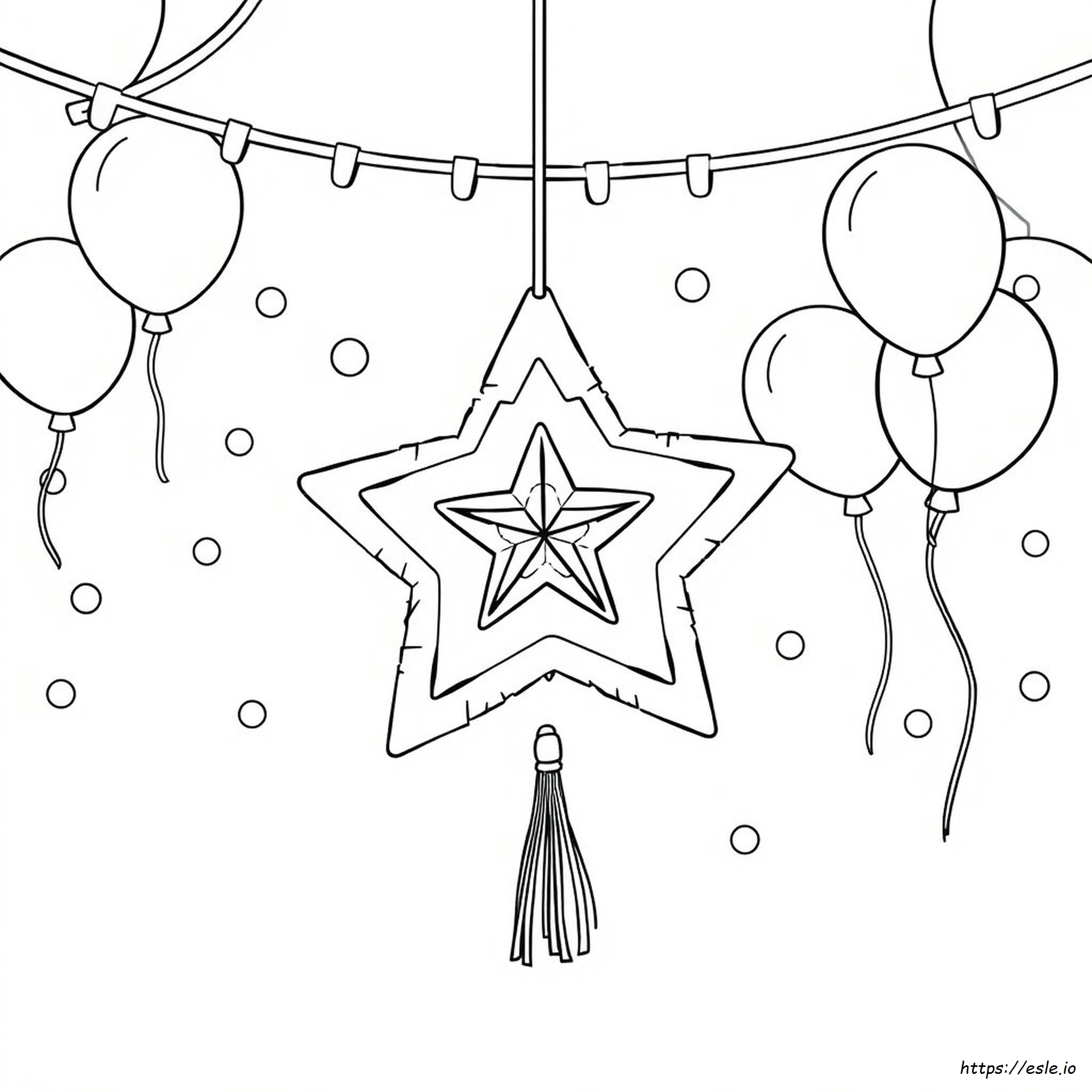 Star Pinata Coloring Page