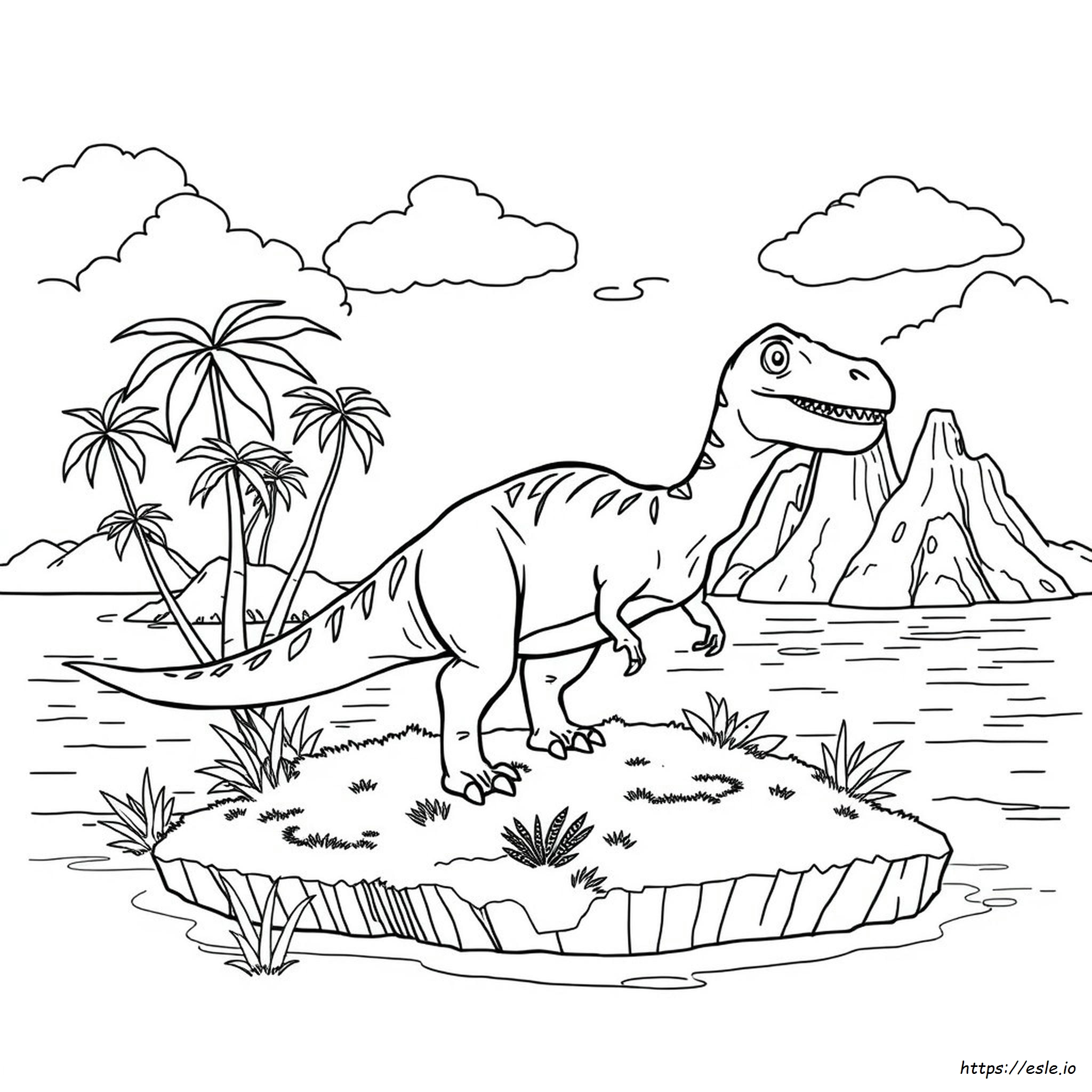 Dinosaur Coloring Page Jurassic World Para Colorear Blue