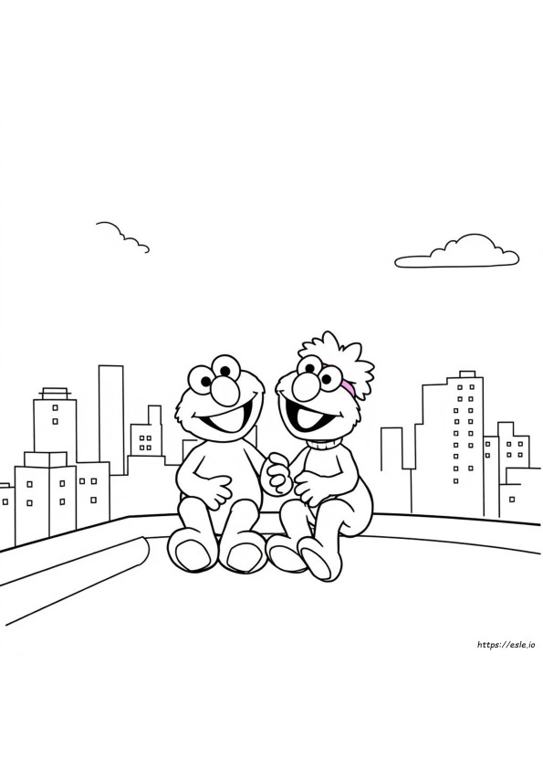 Elmo Ve Abby Cadabby Boyama Sayfaları