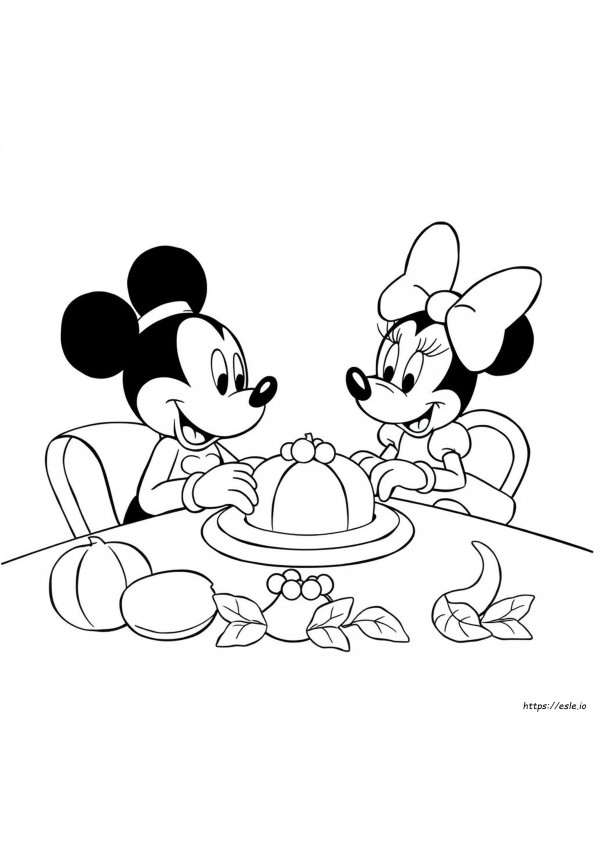 Mickey And Minnie Thanksgiving Coloring Pages