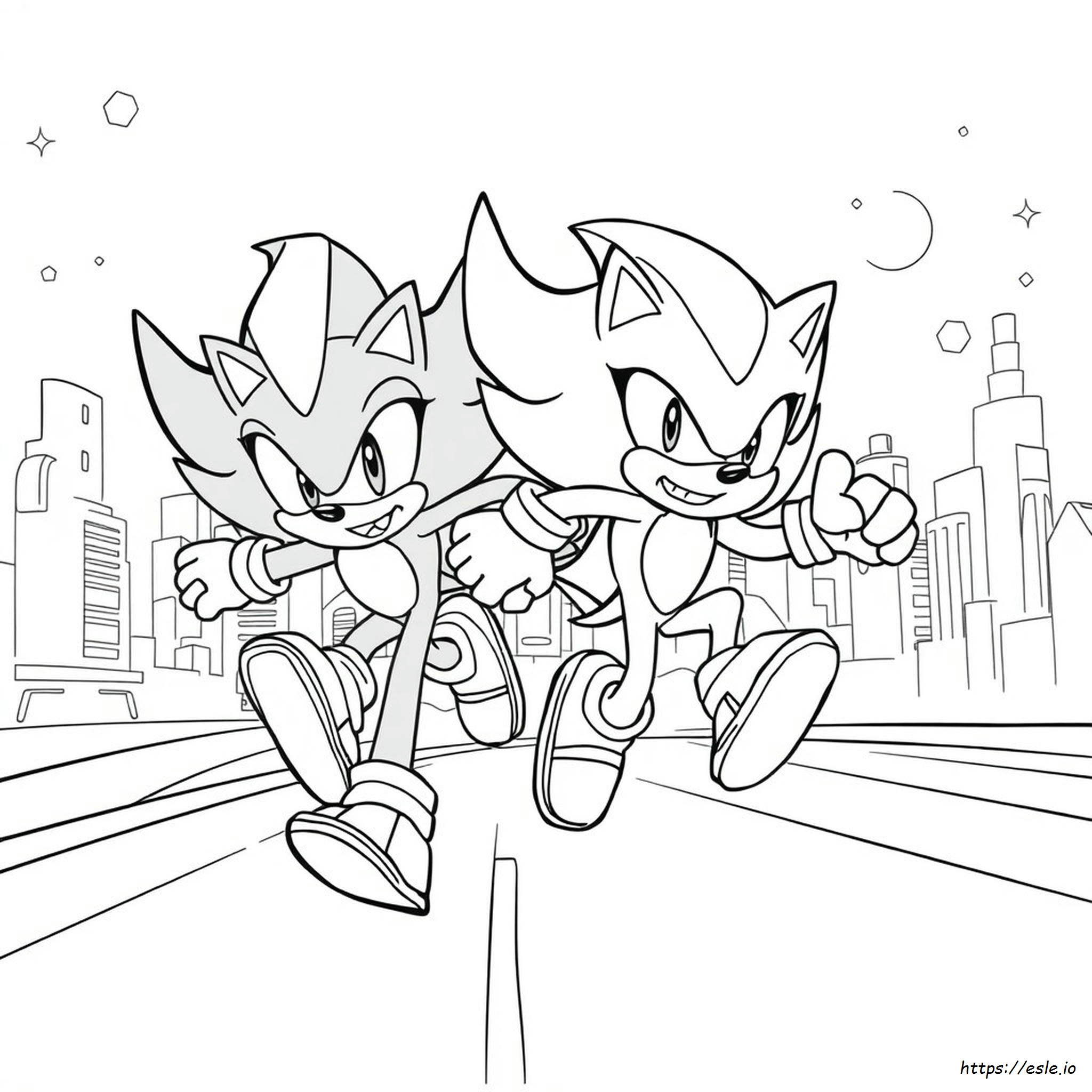 Super Sonic And Super Shadow Coloring Pages
