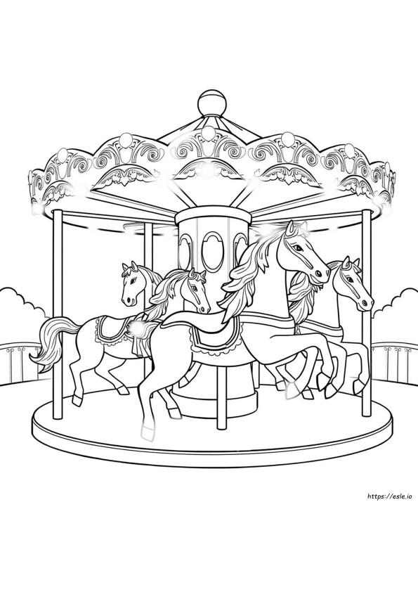 Cavalos De Carrossel Para Colorir