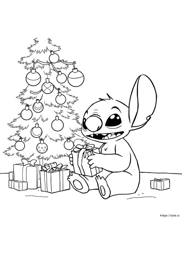 Stitch Christmas Coloring Pages Printable Pdf