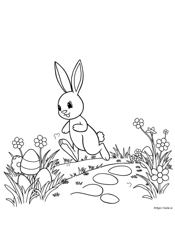 Conejo De Pascua Para Colorear Para Preescolares